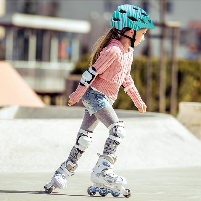 Adjustable Toddler Helmet, Kids Bike Helmets for Boys Girls 3-5/4-6/5-8 Years, Protective Gear Set for Bicycling/Skateboarding/Rollerblading/Scootering