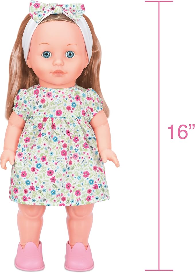 Mother Love Walking Dolls,16 Inches Interactive Baby Dolls, Baby Dolls with Hair, Singing and Walking Dolls for Girls,for 3+ Year Old Girls Gifts