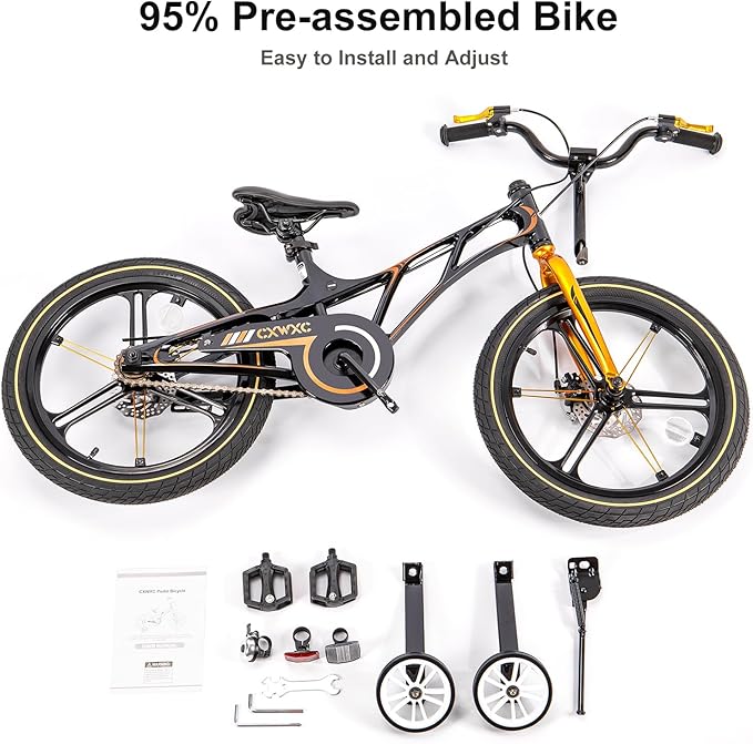 CXWXC Kids Bike - 14 16 18 Inch Children Bicycle for Boys Girls Age 3-9 Years, Single Speed Lightweight Kids Bikes with Training Wheel, Coaster/Disc Brake
