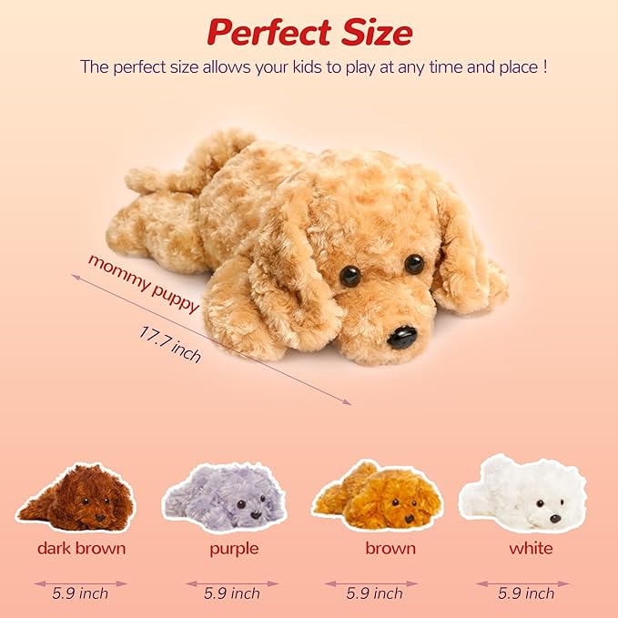 5 Pieces Dog Stuffed Animals for Girls,1 Mommy Dog with 4 Babies,Puppy Stuffed Animals Gifts for Girls 3 4 5 6 7 8 9 Years,Soft Plush Toys for Kids Christmas,Valentine's,Birthday,Children's Day