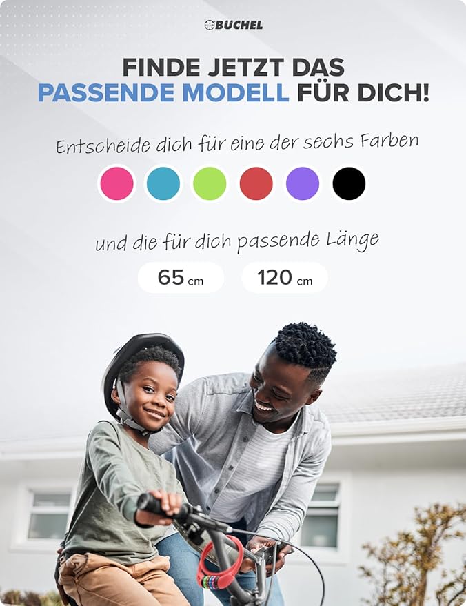 Bike Locks Cable for Kids - Colorful & Keyless - Secure Your Child's Bike - Easy-to-Use Bicycle Accessory, High Security 5 Digit Resettable Combination Coiling Bicycle Lock, Anti Theft