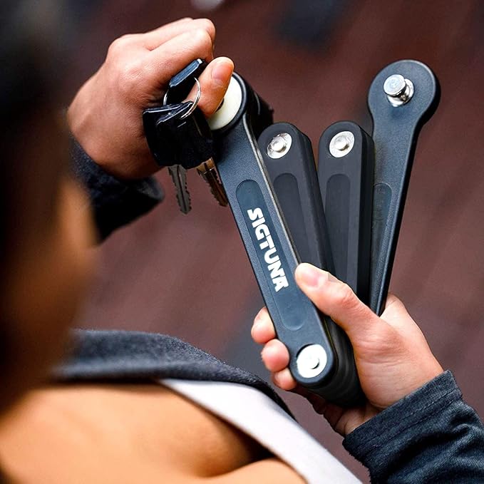 SIGTUNA Folding Bike Lock - Hardened Steel 8mm Fold-Up Heavy Duty Bike Lock with Easy Mounting, Secure Lock and Anti-Scratch Coating - Easily Keep Bike Secure and Paintwork Undamaged - Bicycle Lock