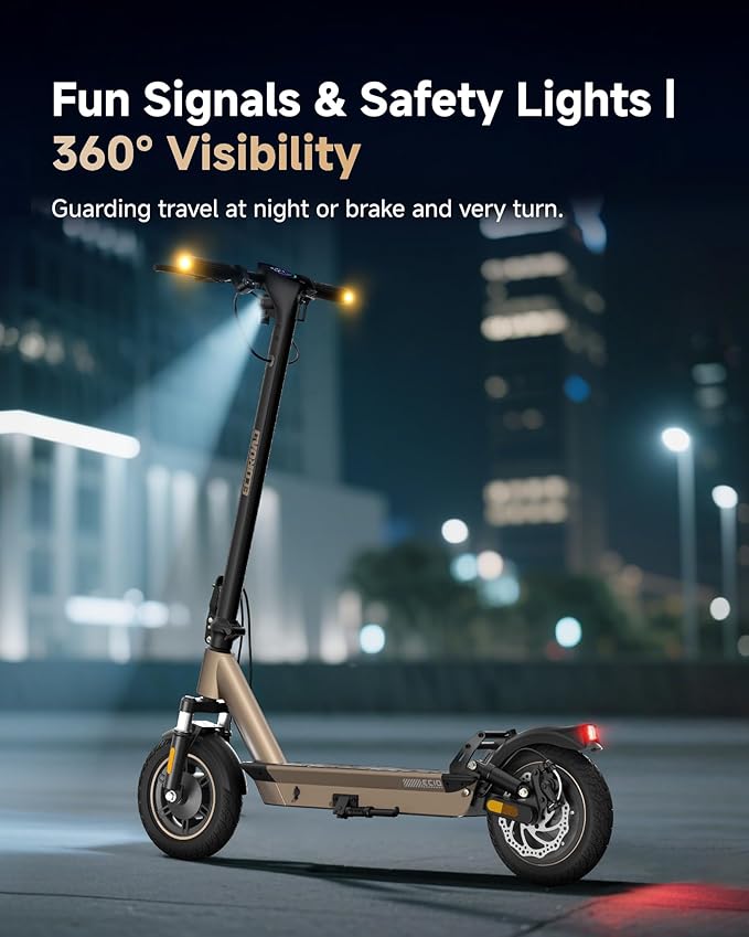 Electric Scooter for Adults, 30-32Miles Long Range Electric Scooters, 500W-750W Motor & 21-25MPH Adults Commuting Scooters, 10" Tires, Lightweight Foldable E-Scooter with Turn Signals