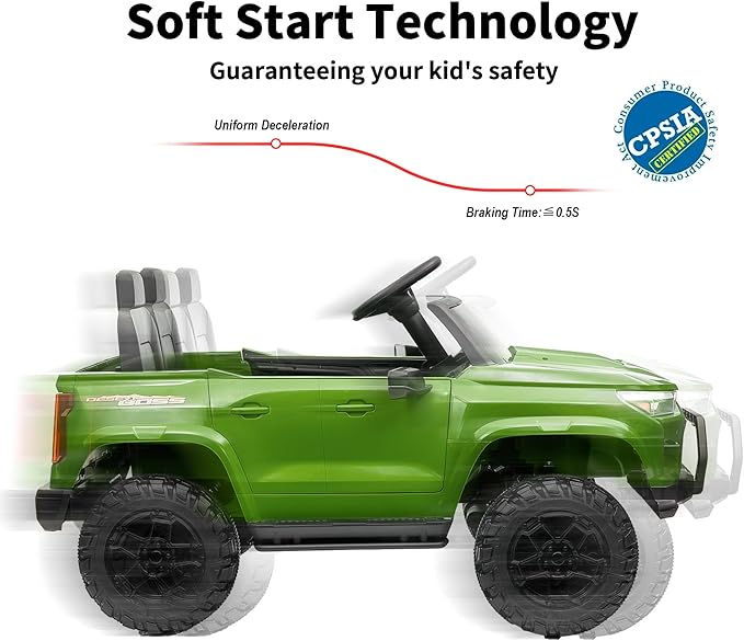 24V 10Ah Ride on Toy for Big Kids, 4WD 2 Seater Electric SUV Kids Car to Drive with Remote Control, 4x200W Motors - Army Green