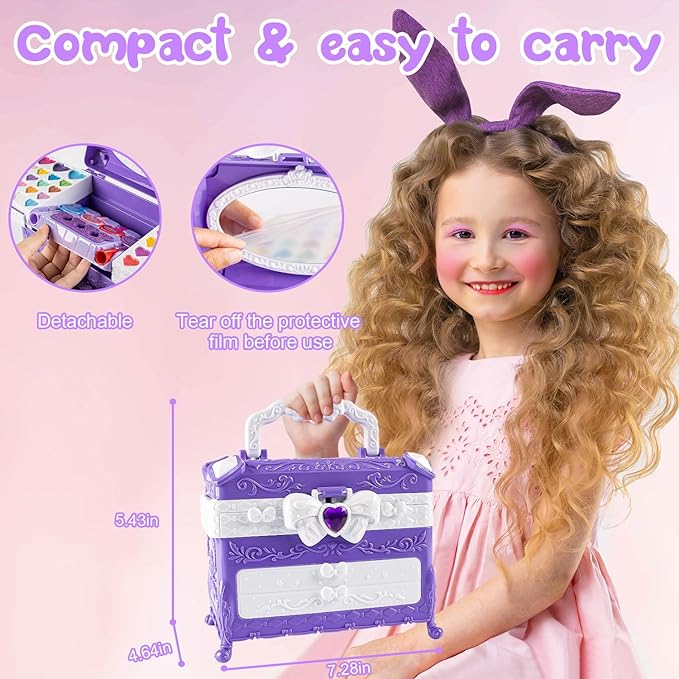 Websonaw Kids Makeup Kit for Girl,Safe & Non Toxic Washable Makeup for Kids