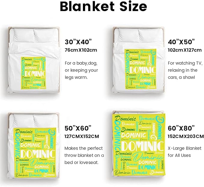 Dr.TOUGH Personalized Name Blanket Personalized Blanket for Adult Kids Flannel Customized Personalized Blankets and Throws