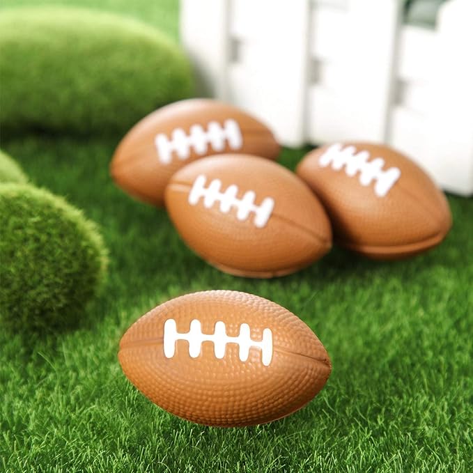Blulu 50 Pack Mini Football Bulk 2.17" Foam Football Party Favor Sports Stress Ball Small Foam Ball for Back to School Homecoming Game Team Birthday Party Bag Gift Filler