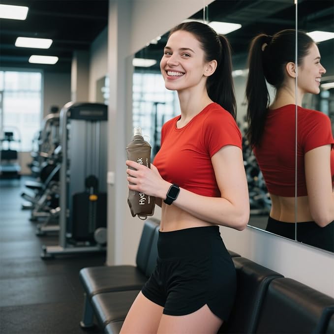 500ml Soft Flask Soft Water Bottle for Running, Hiking, Travelling, Cycling and Climbing - Gray