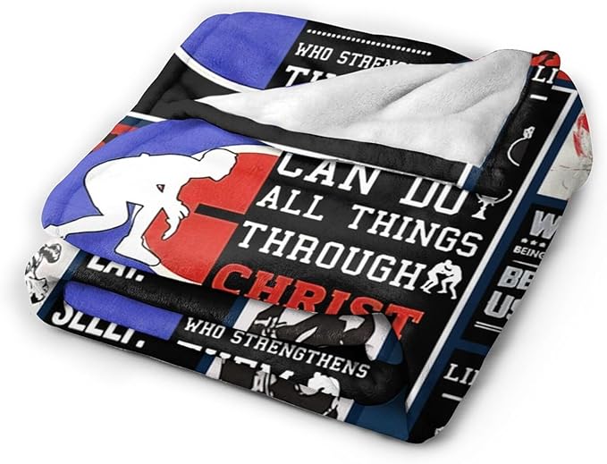 Wrestling Blanket Fleece Soft Warm Plush Wrestle Sports Throw Blankets Lightweight Plush Fuzzy Cozy Blanket Gifts for Kids Adults Suitable for Couch Sofa Bed 80"X60"