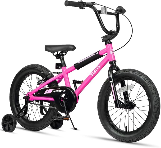 12 14 16 18 Inch Kids Bike BMX Style Bicycle with Training Wheels Coaster Brake for 2-10 Years Old Toddlers Boys Girls Multiple Colors