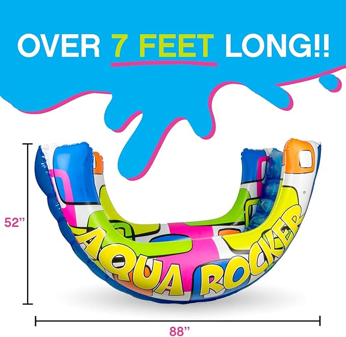 Poolmaster Aqua Rocker Inflatable Swimming Pool Float Ride On, Outdoor Toy For 8 Years Old and Up Boys, Girls, and Adults Pool Blow-Up Floatie and Lounge