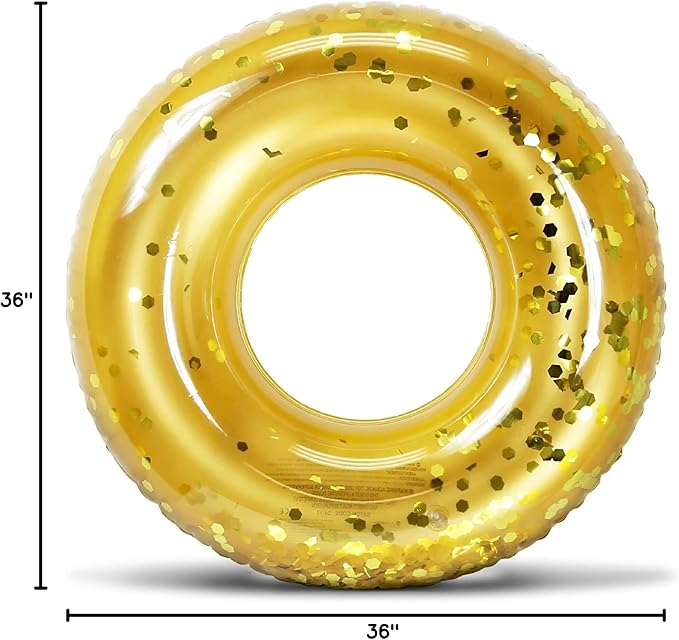 CoTa Global Inflatable Pool Float Tube Confetti Premium Swim Ring Heavy Duty Vinyl Flotation Pool Floats Toy for The Beach, Party, Vacation, UV Resistant - Pool Party