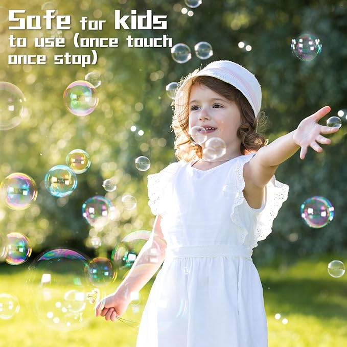 Theefun Bubble Machine: 500ML Automatic Bubble Blower Max 15000 Bubbles per Min for Kids and Toddlers, Battery or USB Operated Portable Bubble Maker for Parties Weddings Birthday Black