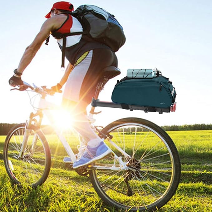 MOSISO Bike Rack Bag, Waterproof Bicycle Trunk Pannier Rear Seat Pouch Cycling Bike Carrier Backseat Storage Luggage Saddle Shoulder Bag