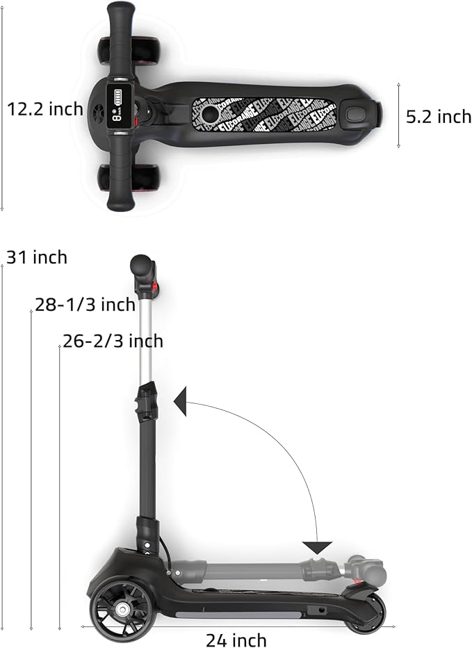 Elecorange T200/T500 Balance Electric Scooter for Kids Age 4-9, 2 Types Front Wheels, Electric Horn, Full Body Lights Up, Wide Deck, 5Mph Safe Speed, 70min Riding, Foldable Kick Scooter Boys & Girl