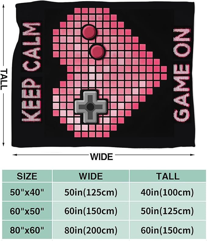 Gaming Blanket Anime Gifts for Girls Boys Gamer Throw Blankets Cozy Plush Fleece Video Game Decor Flannel Fuzzy for Kids 50"X40"