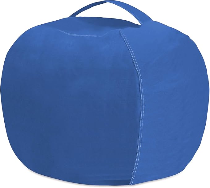 Posh Stuffable Kids Stuffed Animal Storage Bean Bag Chair Cover - Childrens Toy Organizer, Large 38" - Solid Royal Blue