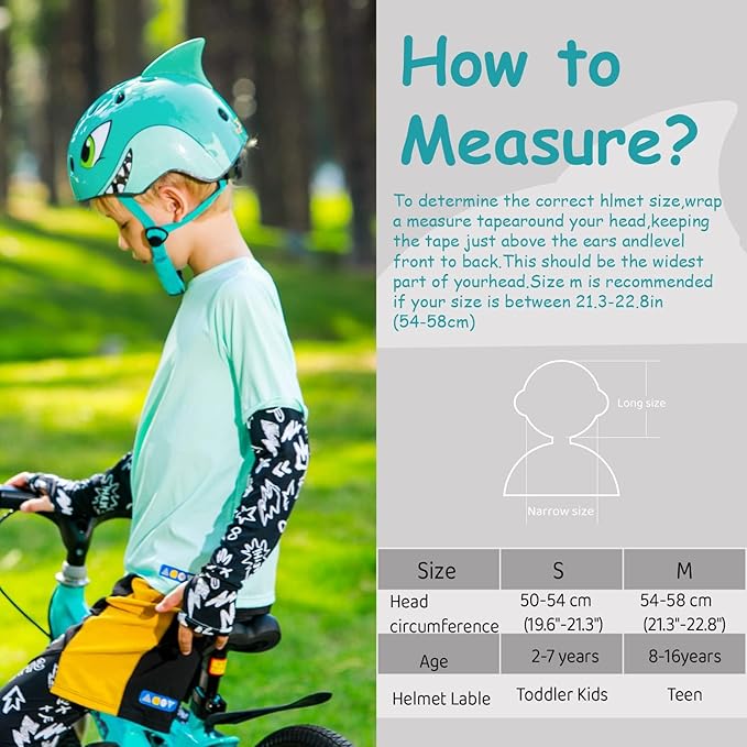Kids Toddler Bike Helmet, Adjustable and Multi-Sport for Child Boys and Girls, 2 Sizes