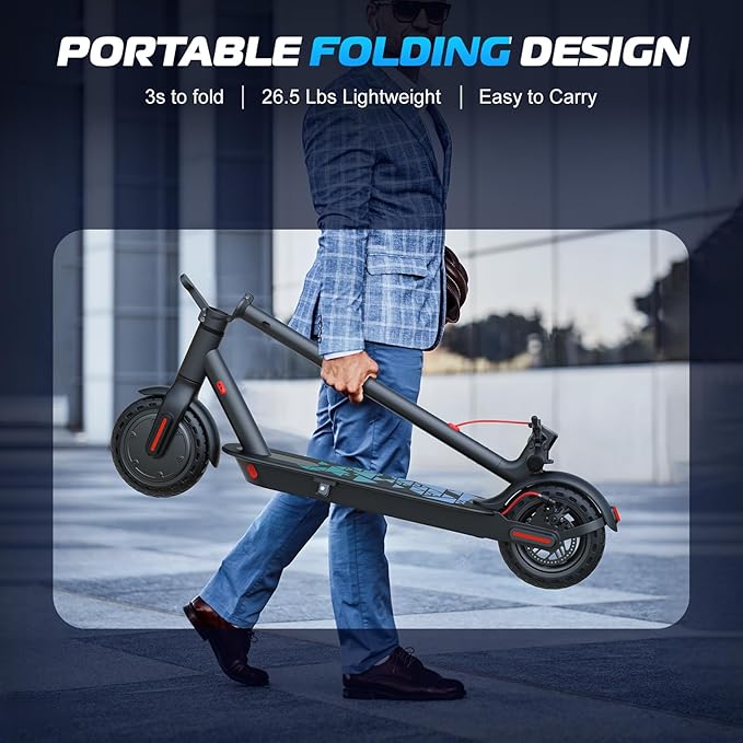 Caroma Electric Scooter Adults, Powerful 350W/500W/750W Motor, Top Speed 20/25 Mph & 18/25/30 Miles Range, 8.5" Solid Tires, Cruise Control E Scooter for Adults (Multiple Options)