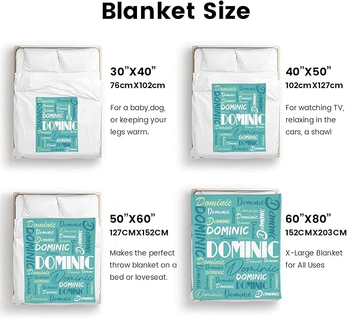 Dr.TOUGH Personalized Name Blanket Personalized Blanket for Adult Kids Flannel Customized Personalized Blankets and Throws