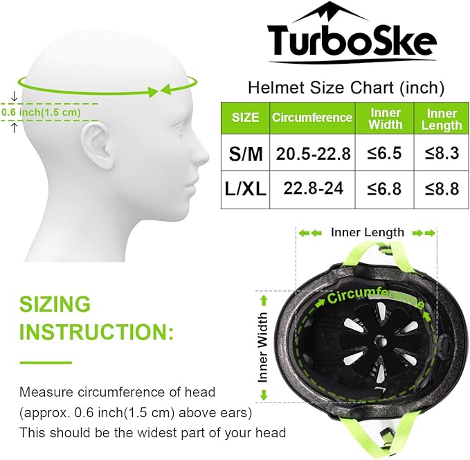 Skateboard Helmet, BMX Helmet, Multi-Sport Helmet, Bike Helmet for Kids, Youth, Men, Women