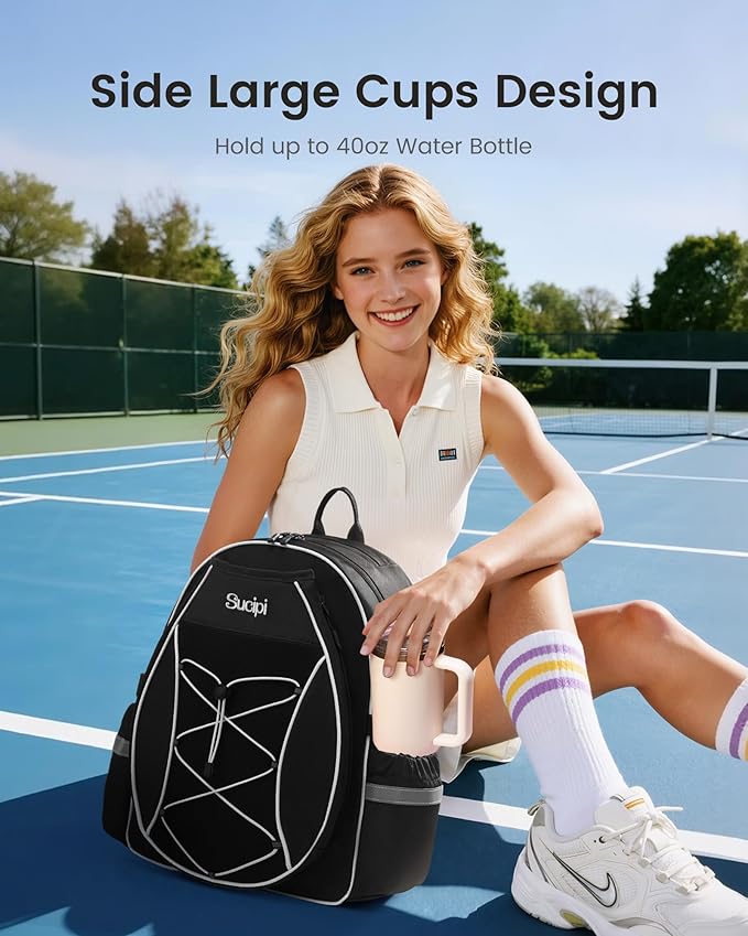 Sucipi Tennis Bag for Kids, Professional Youth Tennis Bag Backpack, Tennis Racket Bags for Women, Tennis Gifts for Boys Girls