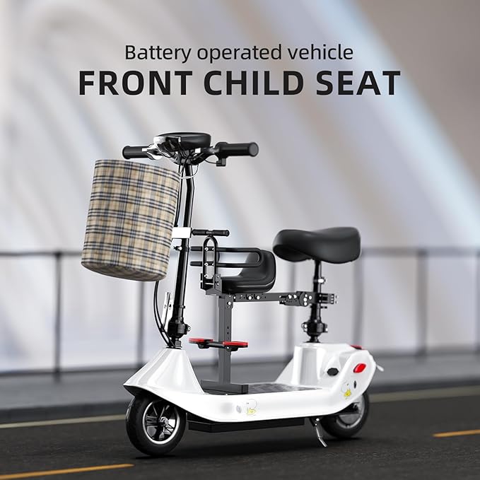 Bike Child Seat,Front Mount Detachable Bicycle Kids Seat, Child Seat with Shock Absorbing Pedal Guardrail,Suitable for Pedal Scooter Motorcycle Bicycle