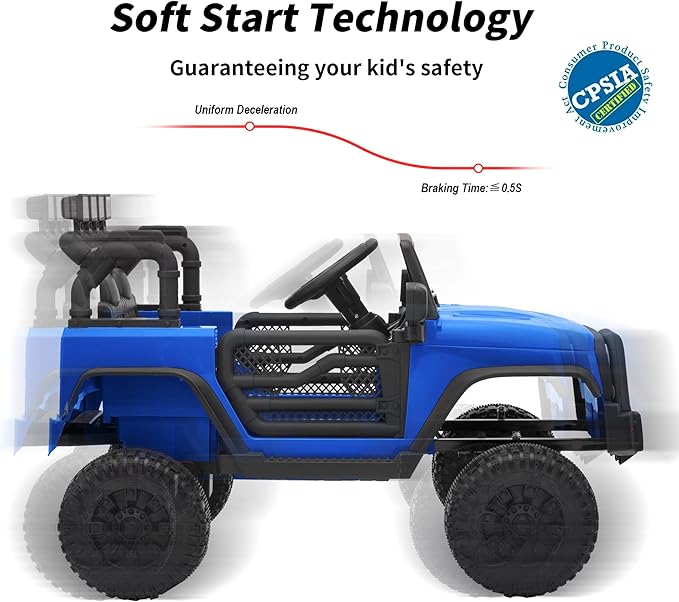 Kids Ride on Car Toy, 24V Electric Car for Kids with Remote Control, 2x200W Motors - Blue