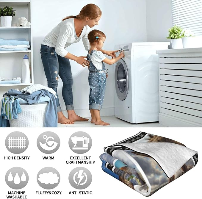 Donkey Throw Blanket Ultra Soft Donkey Flannel Blanket Lightweight Cozy Print Blankets Gift for Women and Men Couch Sofa Bed 60" x 50"