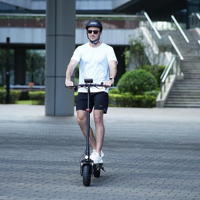 iScooter Electric Scooter, 10" Tires, 800W Motor E-Scooter Up to 25/28 Miles Range, Top Speed 24/28 MPH, Adjustable Handlebar Height, Folding Commuting Electric Scooter for Adults-(Optional Seat)