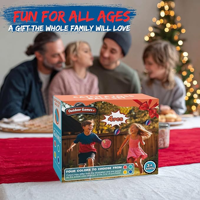 Toss and Catch Ball Game Outdoor Toys, Kids Yard Beach Toys Outside Games Set Kids Toddler Baseball Glove & Catch Ball Toy,Birthday Gift for 3 4 5 6 7 8 9 10 Year Old Boys Girls (Upgraded)