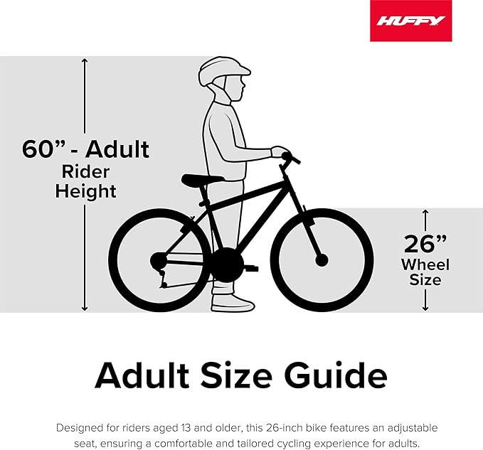 Huffy Mountain Bikes for Men, 26/27.5 Inch Sizes, Multiple Speeds, Suspension Available, Fat Tire Option, Sleek Graphics, Disc Brakes Available, Adjustable Comfort Saddle, Durable, Multiple Colors