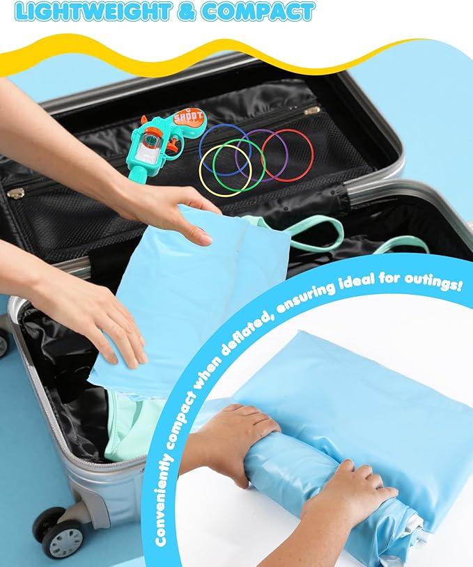 Inflatable Swimming Rings, Cute Elephant Pool Floats for Kids with Seat and Handle, Swim Ring Tubes Pool Tubes Floats with 5 Colorful Rings & Kids Water Toy for Beach & Pool Party Supplies