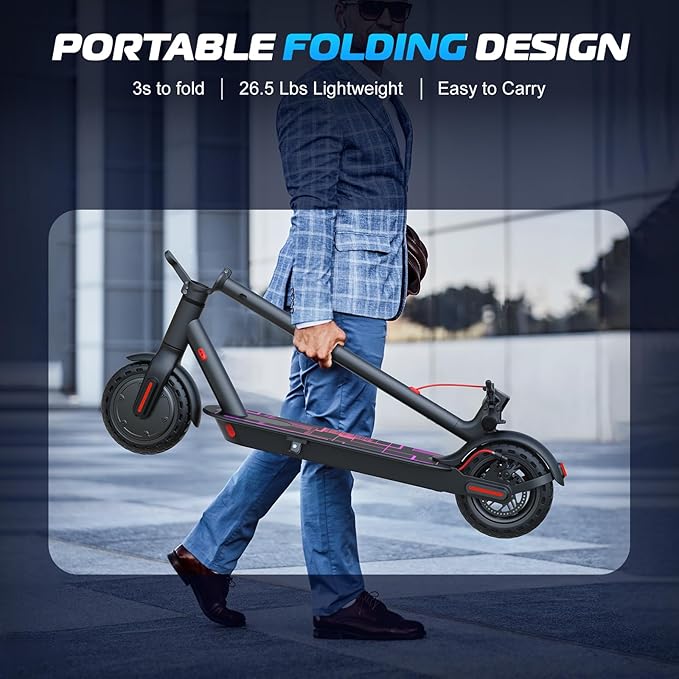 Caroma Electric Scooter Adults, Powerful 350W/500W/750W Motor, Top Speed 20/25 Mph & 18/25/30 Miles Range, 8.5" Solid Tires, Cruise Control E Scooter for Adults (Multiple Options)