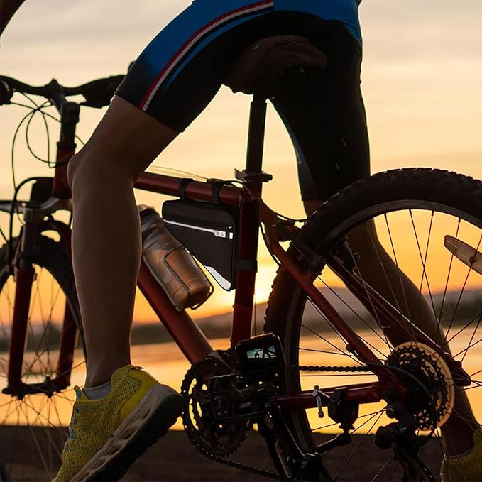 Bike Repair Kit,Mini Bicycle Pump, Bike Tire Repair Tool Kit Contains 16-in-1 Tool, Water-Resistant Bike Triangle Pouch, Used for Mountain Bike and Road Bike.