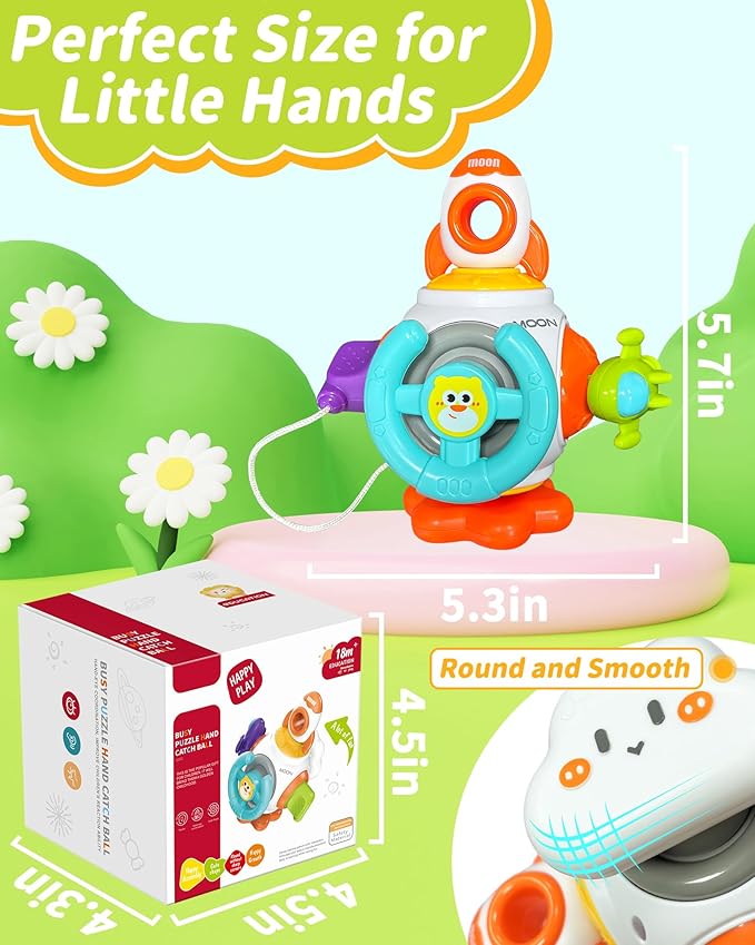 Montessori Sensory Toys for Toddlers, Activity Busy Cube for 18 Months 2 3 Year Old Boy Girl, Travel Plane Cars Learning Educational Toys for Baby Toddler Birthday Gifts