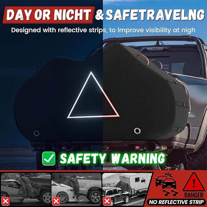 Bike Cover for Transport 2 Bikes Outdoor Bike Covers for 2 Bikes on Rear Bike Rack Transport Heavy Duty Waterproof, 420D Bicycle Rack Covers for 2 Bikes on Car Hitch Travel Storage Type2