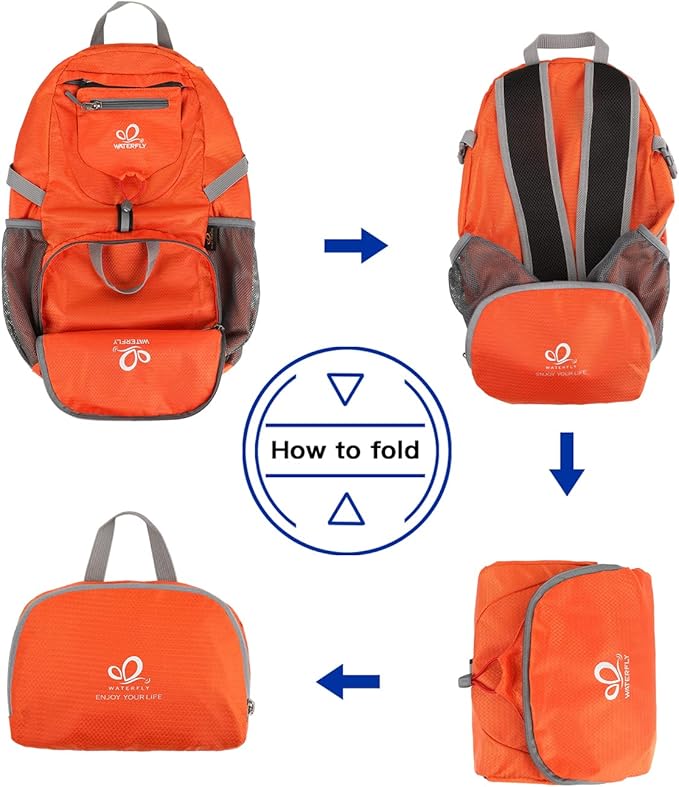 WATERFLY Small Lightweight Packable Backpack: 20l Ultra Light Foldable Travel Hiking Camping Daypack Day Pack for Man Woman