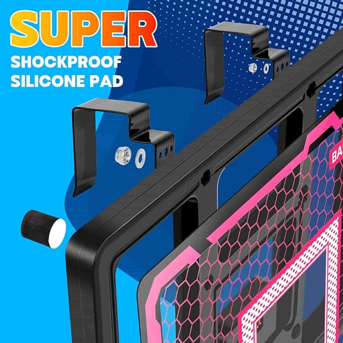 Indoor Basketball Hoop Toy for Girls - Basketball Hoops with Scoreboard&4 Balls, Backboard&Music Lights, Indoor Outdoor Basketball Sports Toys for Kids 4-8 8-12