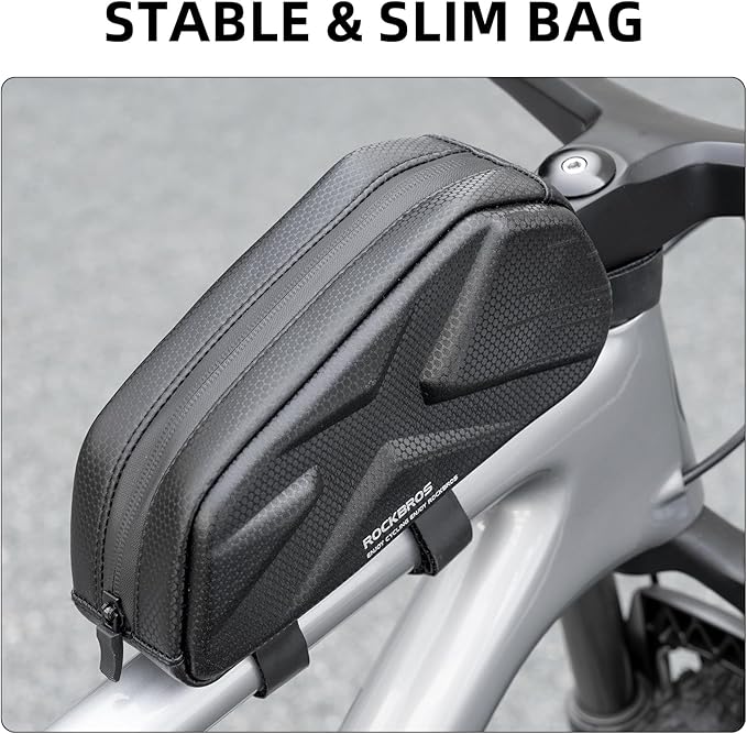 ROCKBROS Top Tube Bag Hard Shell Bike Tube Bag Pouch 1.4L Capacity Bike Frame Bag Cycling Accessories