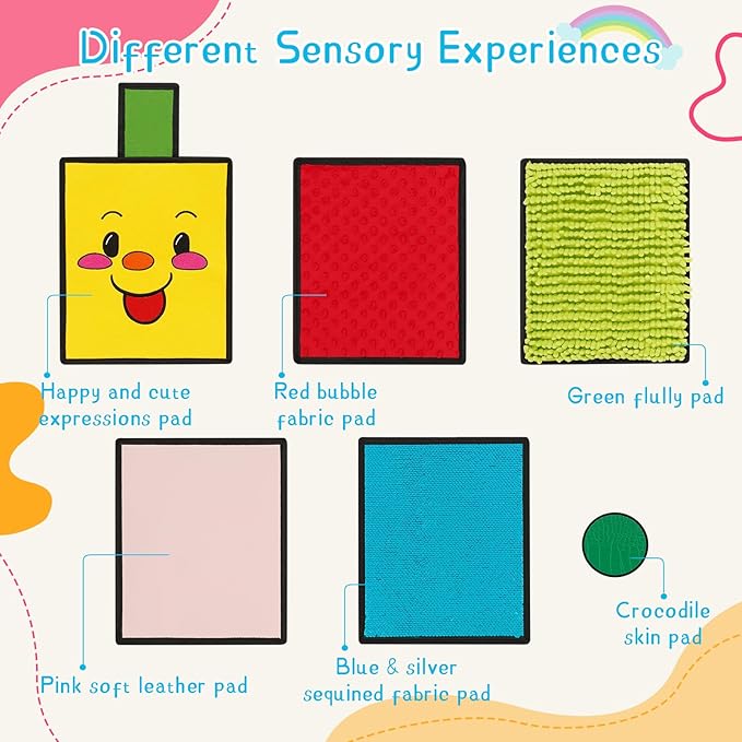 Sensory Wall Panel for Kids, Sensory Toys for Wall & Floor, Sensory Mats for Autistic Children and Toddlers, Wall Busy Board Sensory Room Must Haves (Train)