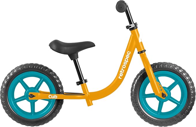 Retrospec Cub Toddler Balance Bike for Ages 18 Months - 3 Years - 12in No-Pedal Beginner Bicycle with Adjustable Seat, Puncture-Proof Tires & Safe Low Frame Design