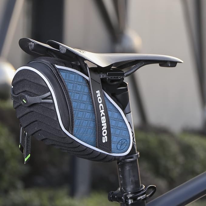 ROCKBROS Bike Saddle Bag Bicycle Seat Bag 3D Shell Saddle Bag Under Seat Cycling Seat Pack for Mountain Road Bike Bicycle Blue