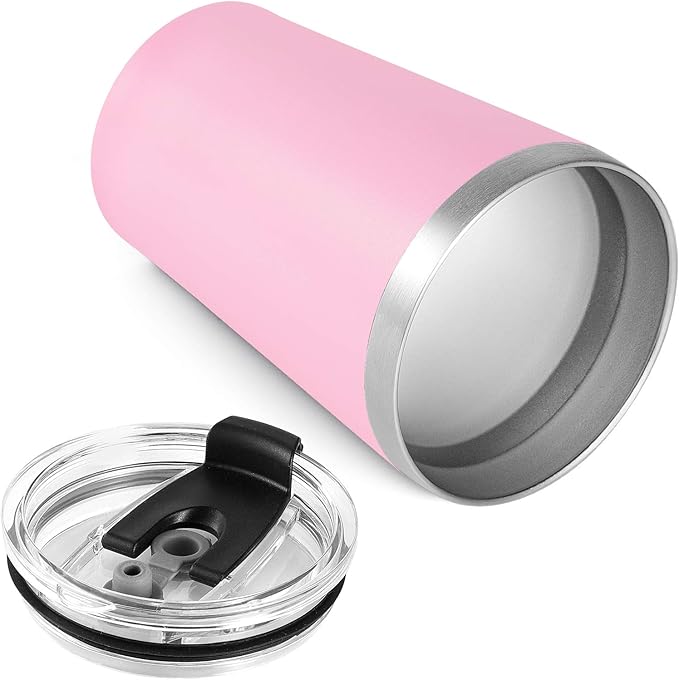 VEGOND 12oz Tumbler Stainless Steel Tumbler bulk Vacuum Insulated Double Wall Travel Tumbler with Lid and Straw Reusable Tumbler, Pink 12 Pack
