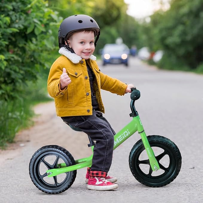 SIMEIQI 12" Balance Bike for Boys Girls 2 3 4 5 Years Old No Pedal Walking Balance Training Sports Bicycle for Kids Toddlers