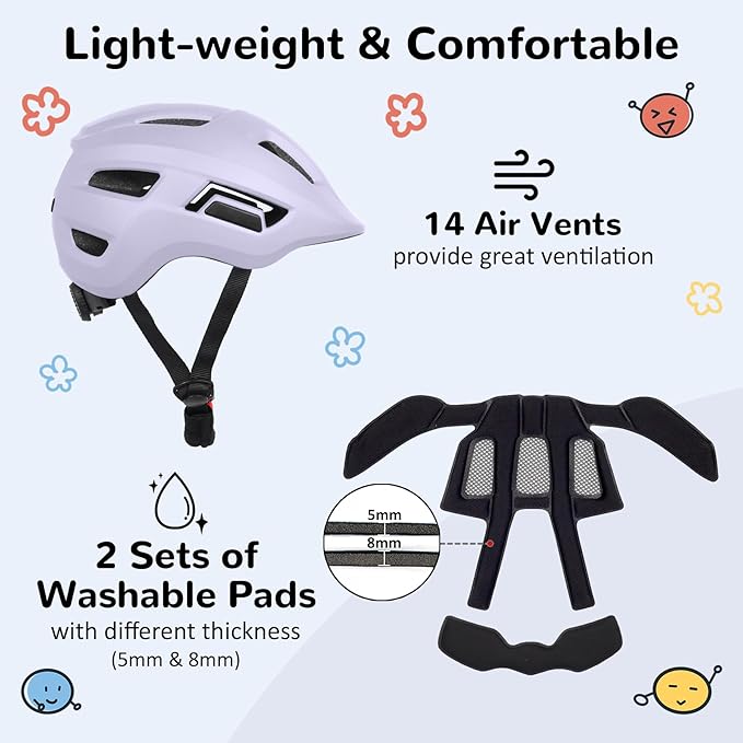 Toddler/Kids Bike Helmet, Adjustable and Multi-Sport, from Infant to Schoolchild, 2 Sizes