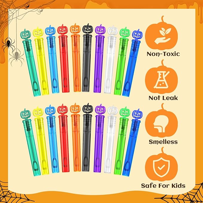 Shemira 400PCS Halloween Bubble Wands, Mini Bubbles Party Favors for Kids, Halloween Party Favors, Halloween Goodie Bag Stuffers, Classroom Prizes Gifts for Kids, Halloweens Trick or Treat Toys Bulk
