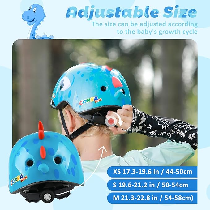 Toddler Kids Bike Helmet, Adjustable and Multi-Sport, 3 Sizes for Ages 1-2-3-5-8-14 Years Child Infant Boys Girls