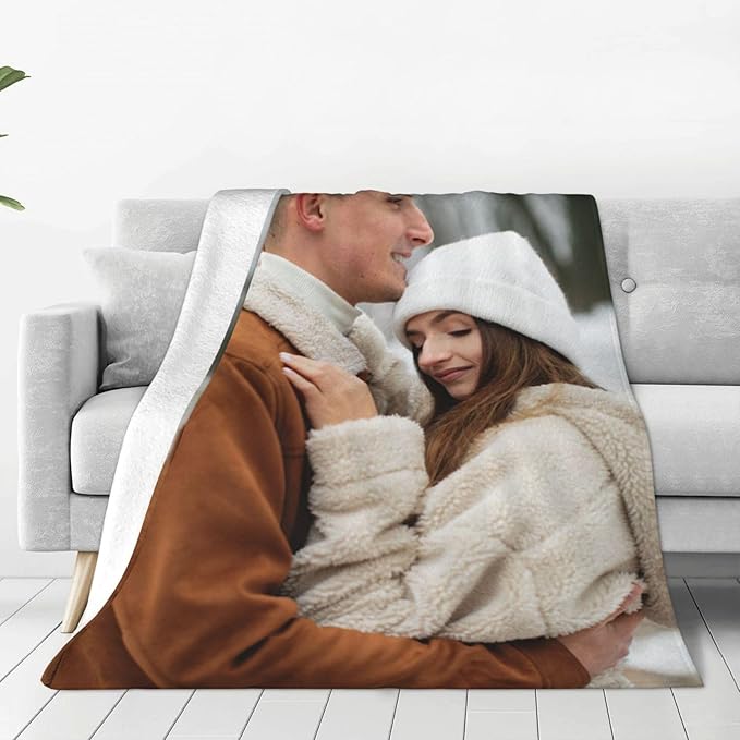 Custom Blanket with Photos, Personalized Blankets with Picture, I Love You Girlfriend Boyfriend Couples Gifts, for Birthday Christmas Women Men Adult Kids Mom Dad Wife Husband
