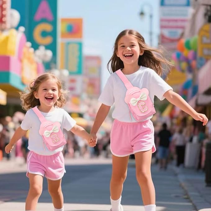 Girls Birthday Gifts for Kids - Initial Pink Small Sling Bags for Girl Fanny Pack Belt Bag for Personalized Crossbody Bags Purse for Kids Daughter Sister Little Girl Gifts Pink H